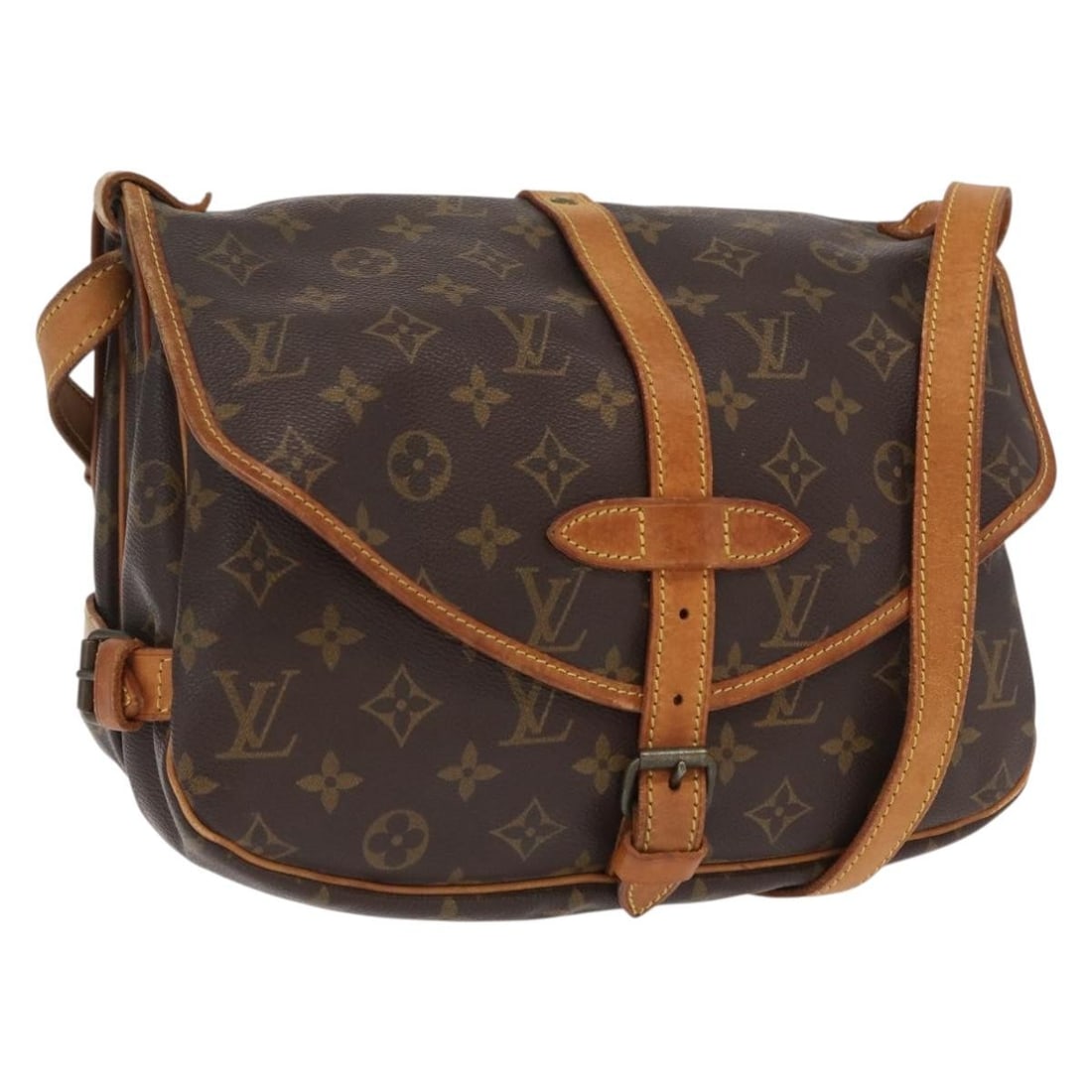 Saumur 30 Monogram Canvas Shoulder Bag M42256 by Louis Vuitton: Saumur 30 Monogram Canvas Shoulder Bag M42256 by Louis Vuitton This Louis Vuitton Monogram Saumur 30 Shoulder Bag features the iconic monogram canvas and is designed with an adjustable shoulder strap.