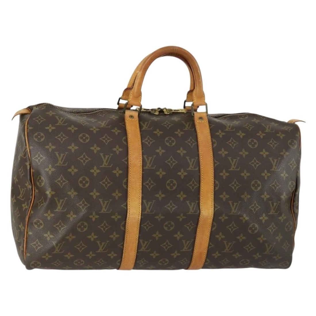 Louis Vuitton Keepall 50 Monogram Canvas Boston Bag M41426 France: Louis Vuitton Keepall 50 Monogram Canvas Boston Bag M41426 France This is a Louis Vuitton Monogram Keepall 50 Boston Bag, crafted from signature monogram canvas. The bag features leather trim and hand