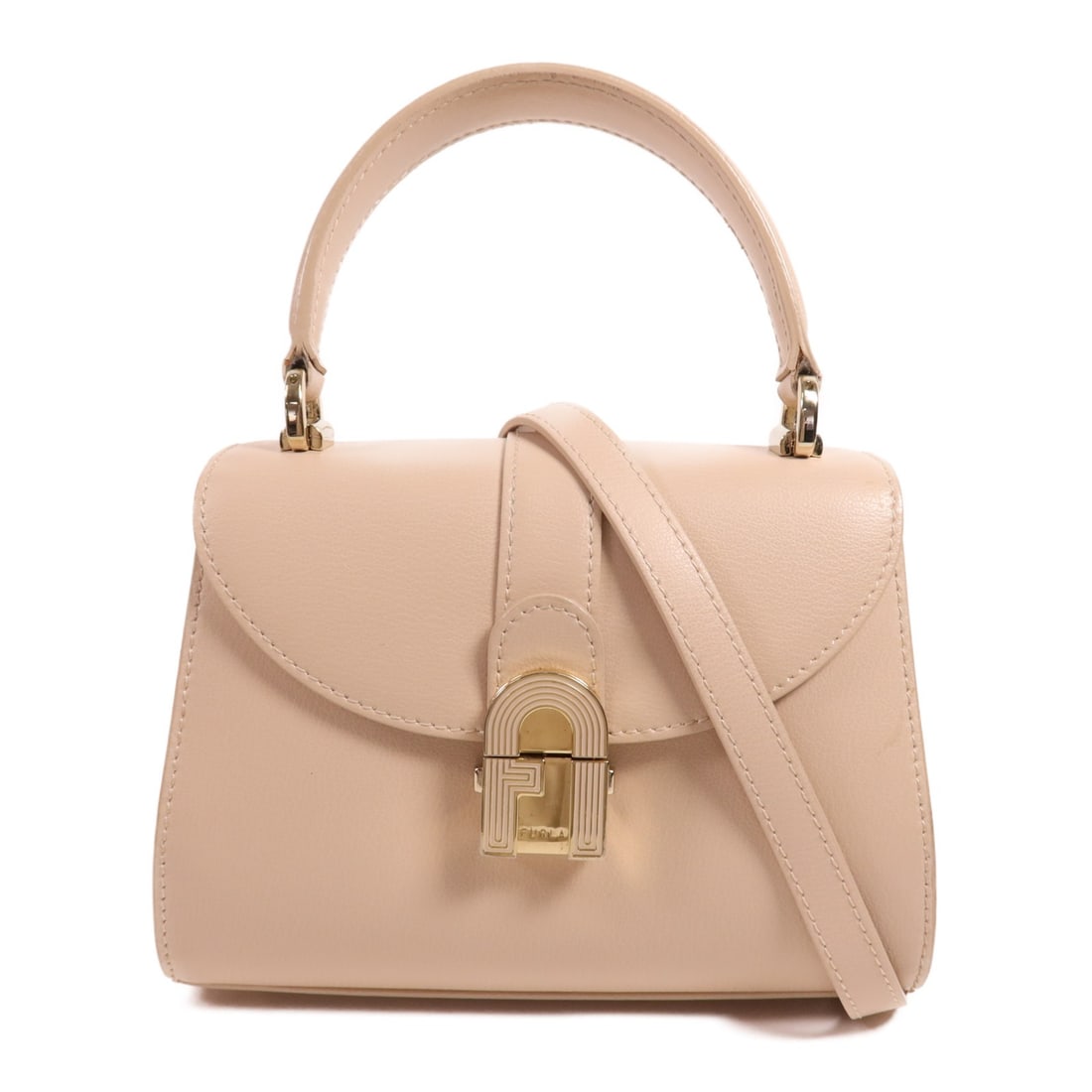 Furla Opera 2 Way Shoulder Bag Pink Lambskin Leather GHW: Furla Opera 2 Way Shoulder Bag Pink Lambskin Leather GHW Introducing the Furla Opera 2 Way Shoulder Bag, a stylish accessory crafted from high-quality lambskin leather in a delightful pink hue. Design