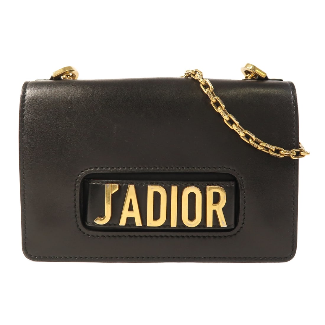 Dior Jadior Chain Shoulder Bag Black Calfskin Leather GHW: Dior Jadior Chain Shoulder Bag Black Calfskin Leather GHW Introducing the Christian Dior CD Jadior Chain Shoulder Bag, a striking accessory crafted from luxurious black calfskin leather. This shoulder