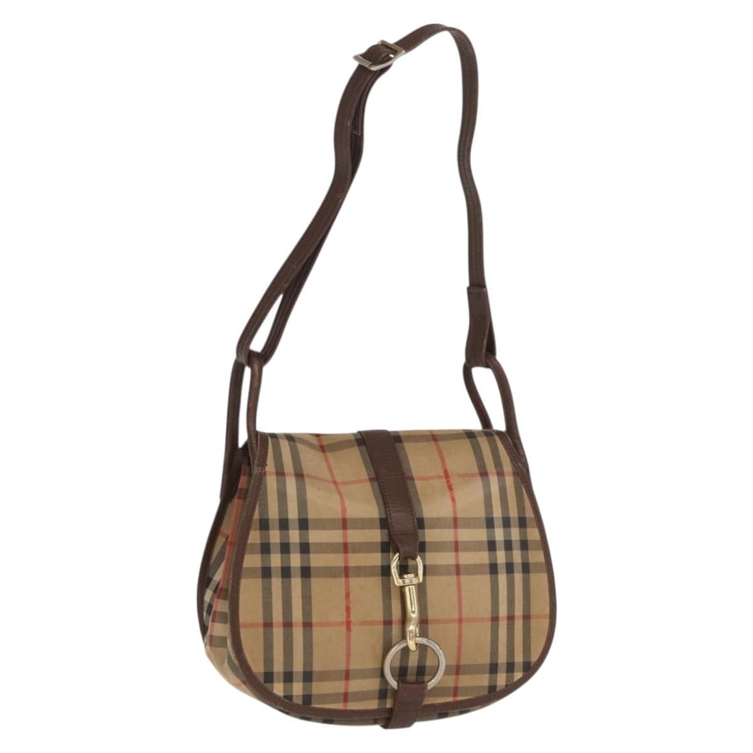 Burberrys Beige Canvas Nova Check Shoulder Bag Gold Tone Trim (1 of 18)