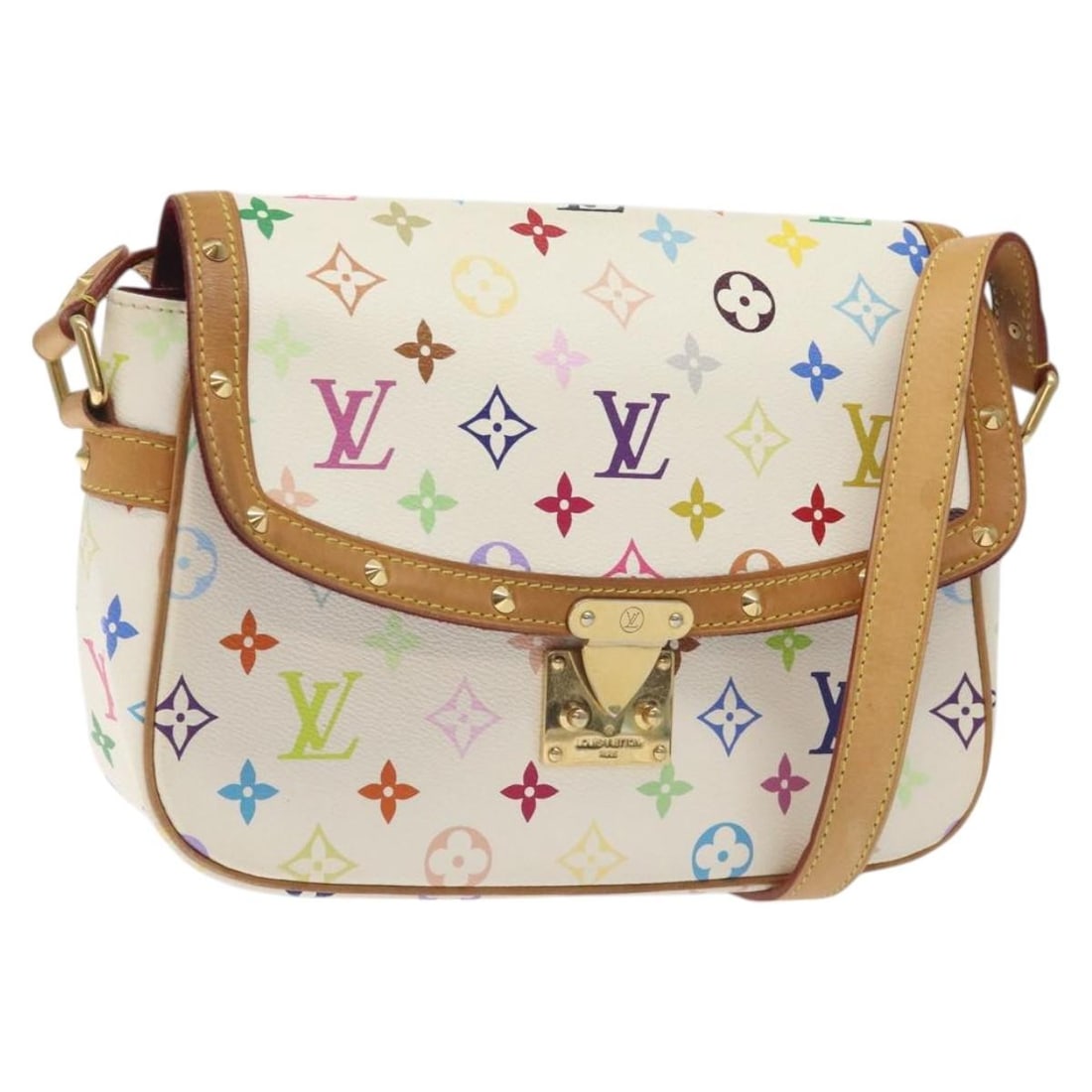Louis Vuitton Sologne White Multicolor Monogram Shoulder Bag M92661 (1 of 18)