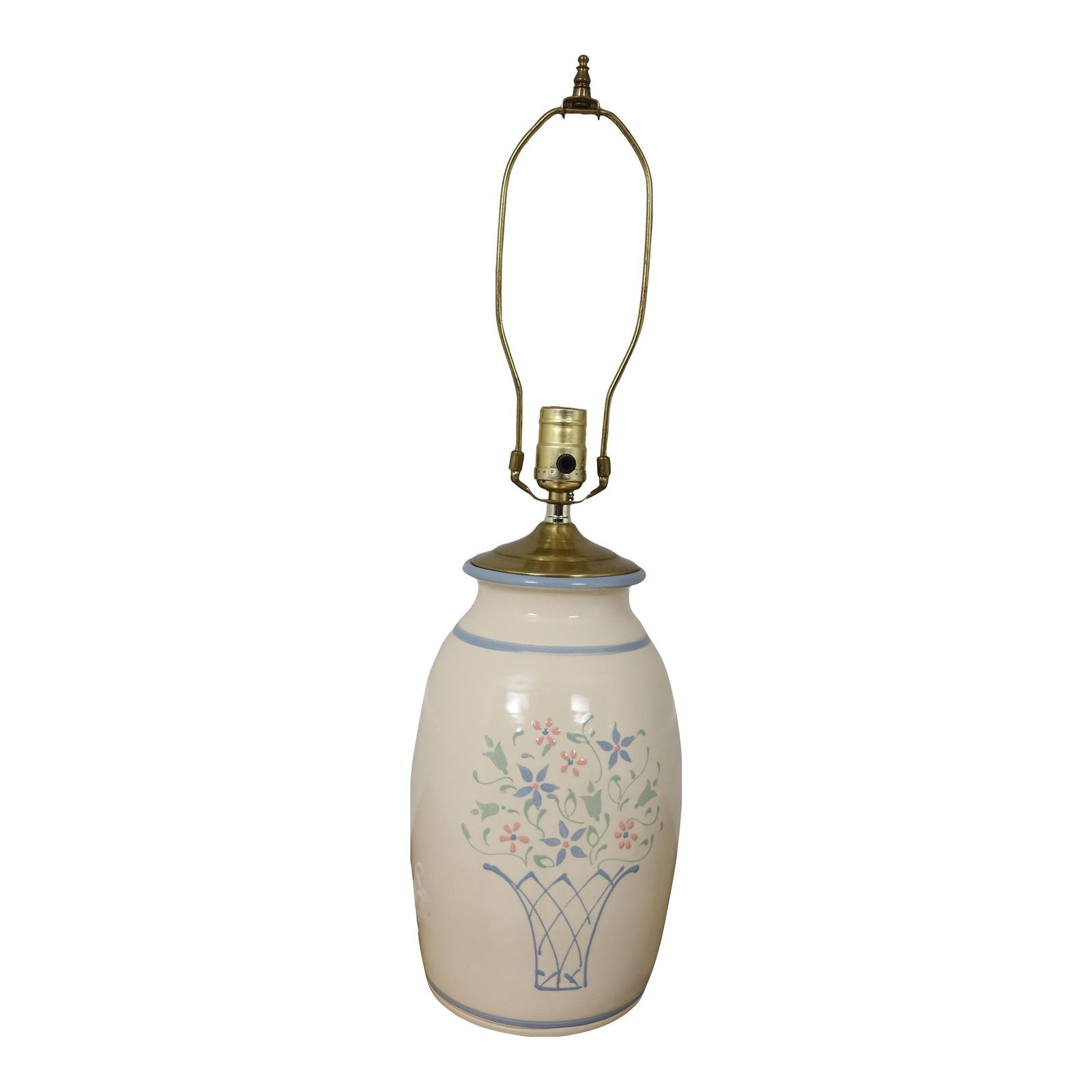 25 Year Old Country Style Ceramic Table Lamp White Finish: 25 Year Old Country Style Ceramic Table Lamp White Finish Illuminate your space with this charming Country Style Decorated Crock Design Table Lamp. Crafted from quality ceramic, this lamp features an