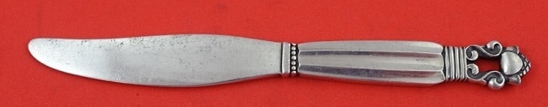 Georg Jensen Acorn Sterling Silver Baby Knife 4.5 Inch: Georg Jensen Acorn Sterling Silver Baby Knife 4.5 Inch This exquisite baby knife features a hollow handle and is crafted from high-quality sterling silver. The knife is part of the Acorn pattern by Ge