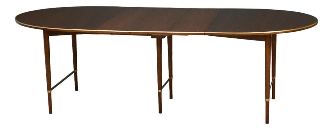 Paul McCobb Connoisseur Mahogany Dining Table with Brass Accents 128 Inch (1 of 9)