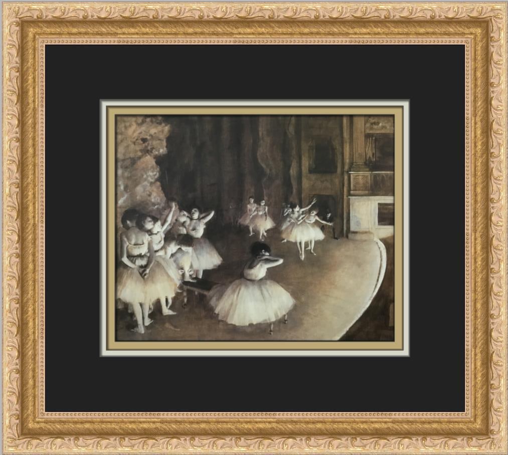 Edgar Degas Ballet Rehearsal Custom Framed Print 12x14 Impressionism: Edgar Degas Ballet Rehearsal Custom Framed Print 12x14 Impressionism Admire the beauty of Edgar Degas's "Ballet Rehearsal" with this custom framed print that captures the essence of Impressionism. Thi