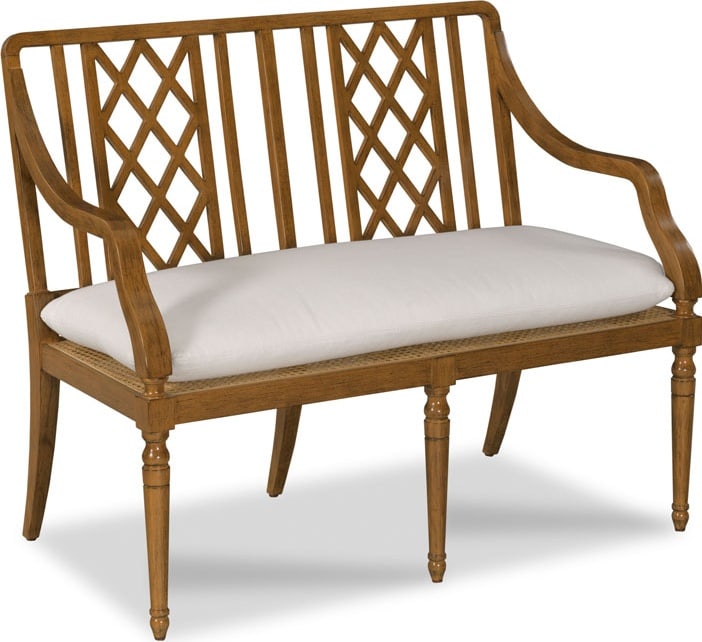 Woodbridge Elegant Wooden Bench with Cane Seat 34H 42W 24D (1 of 4)