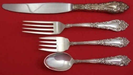 Amston Athene Crescendo Sterling Silver 4-Piece Dinner Set: Amston Athene Crescendo Sterling Silver 4-Piece Dinner Set Enhance your dining experience with the elegant Athene Crescendo 4-Piece Dinner Place Setting by Amston. This exquisite set is crafted from h