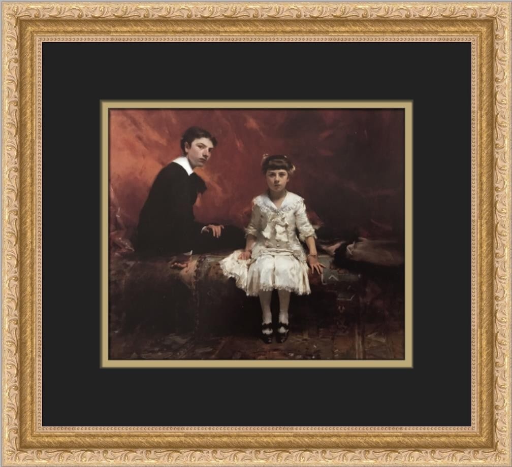 John Singer Sargent Edouard and Marie-Louise Pailleron Custom Framed Art Print: John Singer Sargent Edouard and Marie-Louise Pailleron Custom Framed Art Print This exquisite custom framed print features the renowned artwork by John Singer Sargent titled 'Edouard and Marie-Louise