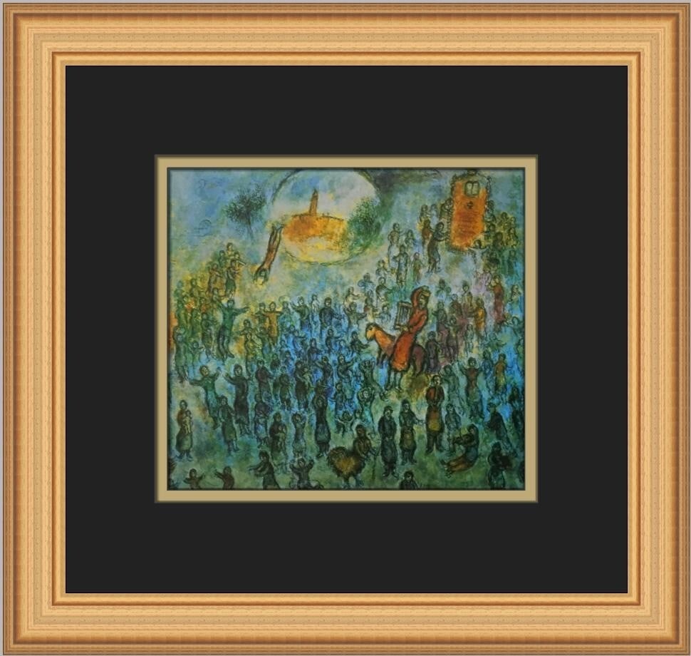 Marc Chagall 1978 Biblical Scene Custom Framed Print 13x13: Marc Chagall 1978 Biblical Scene Custom Framed Print 13x13 Discover this stunning custom framed print by renowned artist Marc Chagall, depicting a captivating biblical scene. Measuring 13 inches by