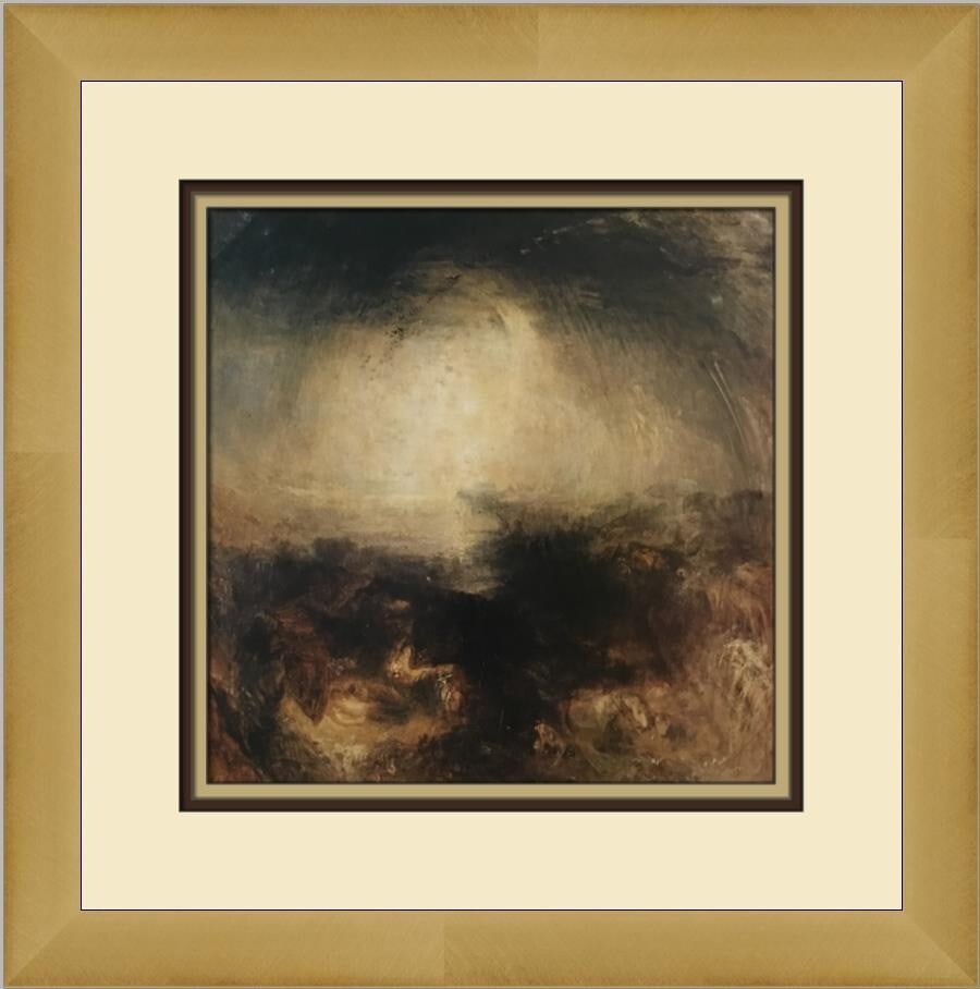 Joseph Mallord William Turner Shade and Darkness Custom Framed Print 15x15: Joseph Mallord William Turner Shade and Darkness Custom Framed Print 15x15 This stunning custom framed print titled "Shade and Darkness: The Evening of a Deluge" is a beautiful representation of the