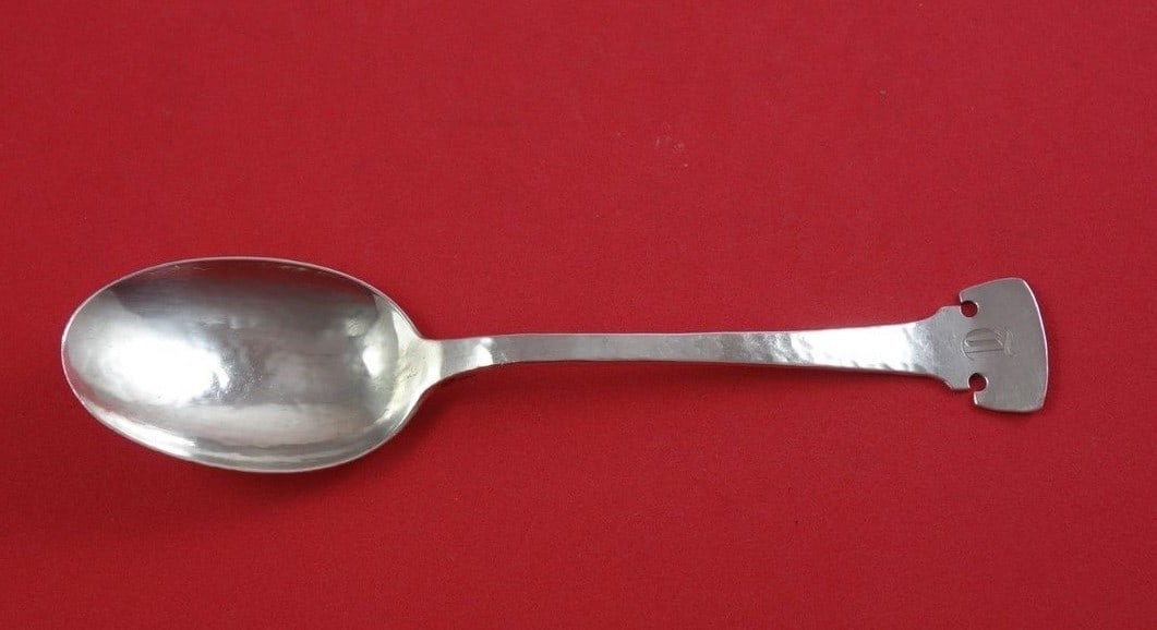 Shreve Sterling Silver Soup Spoon 7 in Fourteenth Century Monogram D (1 of 1)