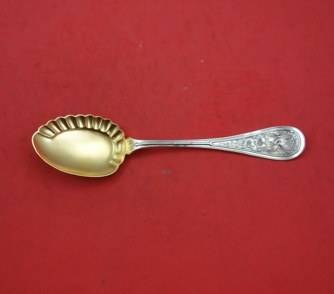 Wendt Bird Sterling Silver Ice Cream Spoon Fluted Gold Wash 6 Inch: Wendt Bird Sterling Silver Ice Cream Spoon Fluted Gold Wash 6 Inch This exquisite ice cream spoon from Wendt showcases a charming bird motif, perfect for collectors and enthusiasts alike. Crafted from