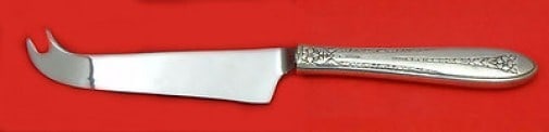 Margaret Rose Sterling Silver Cheese Knife by National 8 Inch: Margaret Rose Sterling Silver Cheese Knife by National 8 Inch This exquisite cheese knife features a stunning Margaret Rose pattern, crafted by National Sterling. Constructed from high-quality sterlin