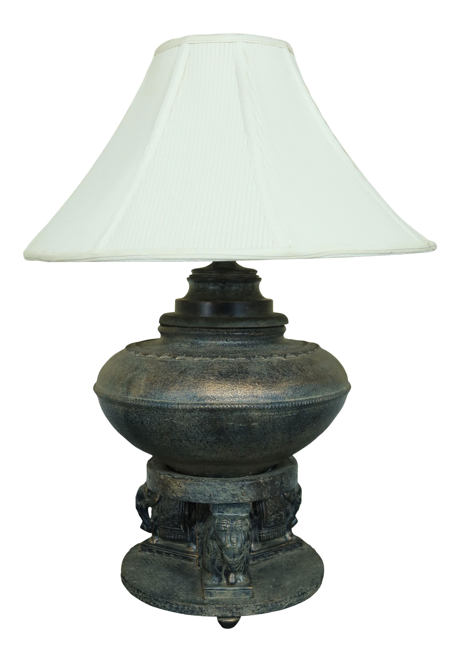 Cambridge Lamps Elephant Base Table Lamp Bronze Patina Urn Style (1 of 9)
