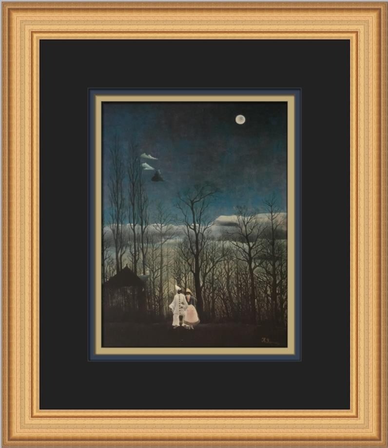 Henri Rousseau A Carnival Evening Custom Framed Art Print: Henri Rousseau A Carnival Evening Custom Framed Art Print This custom framed print titled 'A Carnival Evening' by Henri Rousseau showcases a vivid expression of artistic styles including