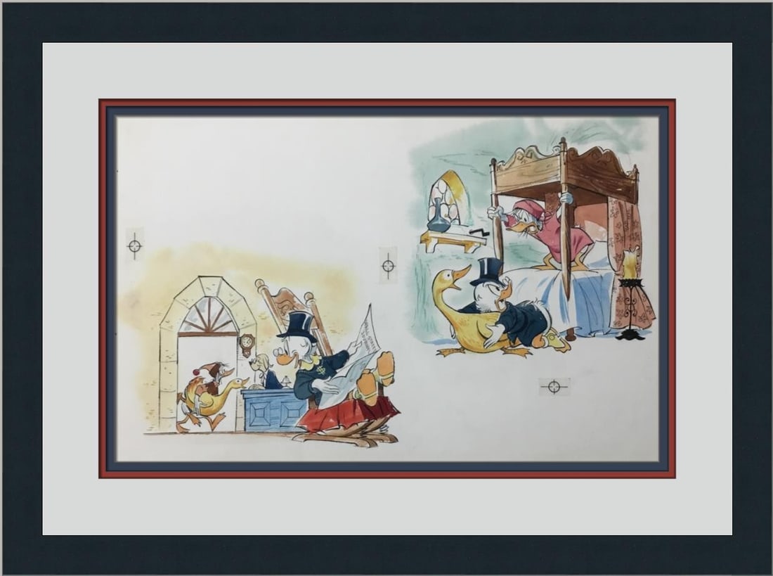 Disney 1977 Scrooge McDuck Original Book Page Drawing Custom Framed: Disney 1977 Scrooge McDuck Original Book Page Drawing Custom Framed This custom framed original book page drawing features Scrooge McDuck, a beloved character from Disney. Created in 1977, this artwor
