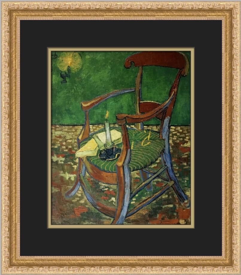 Vincent Van Gogh Paul Gauguin's Chair Custom Framed Print 17x15: Vincent Van Gogh Paul Gauguin's Chair Custom Framed Print 17x15 Enhance your art collection with this stunning custom framed print of Vincent Van Gogh's "Paul Gauguin's Chair." This medium-sized