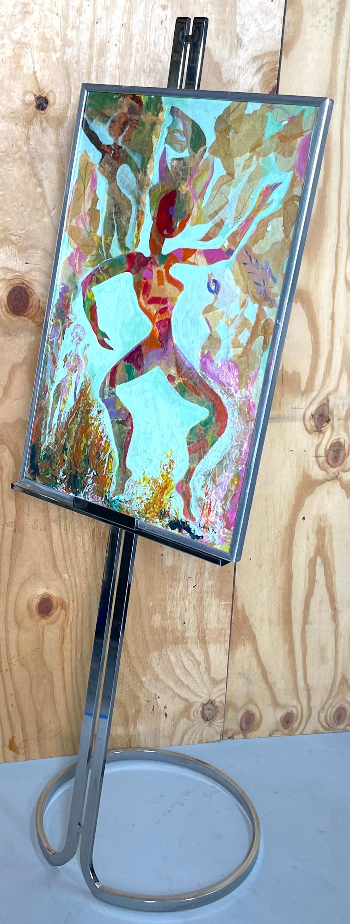 Milo Baughman Style 1980s Chrome Adjustable Easel - 4