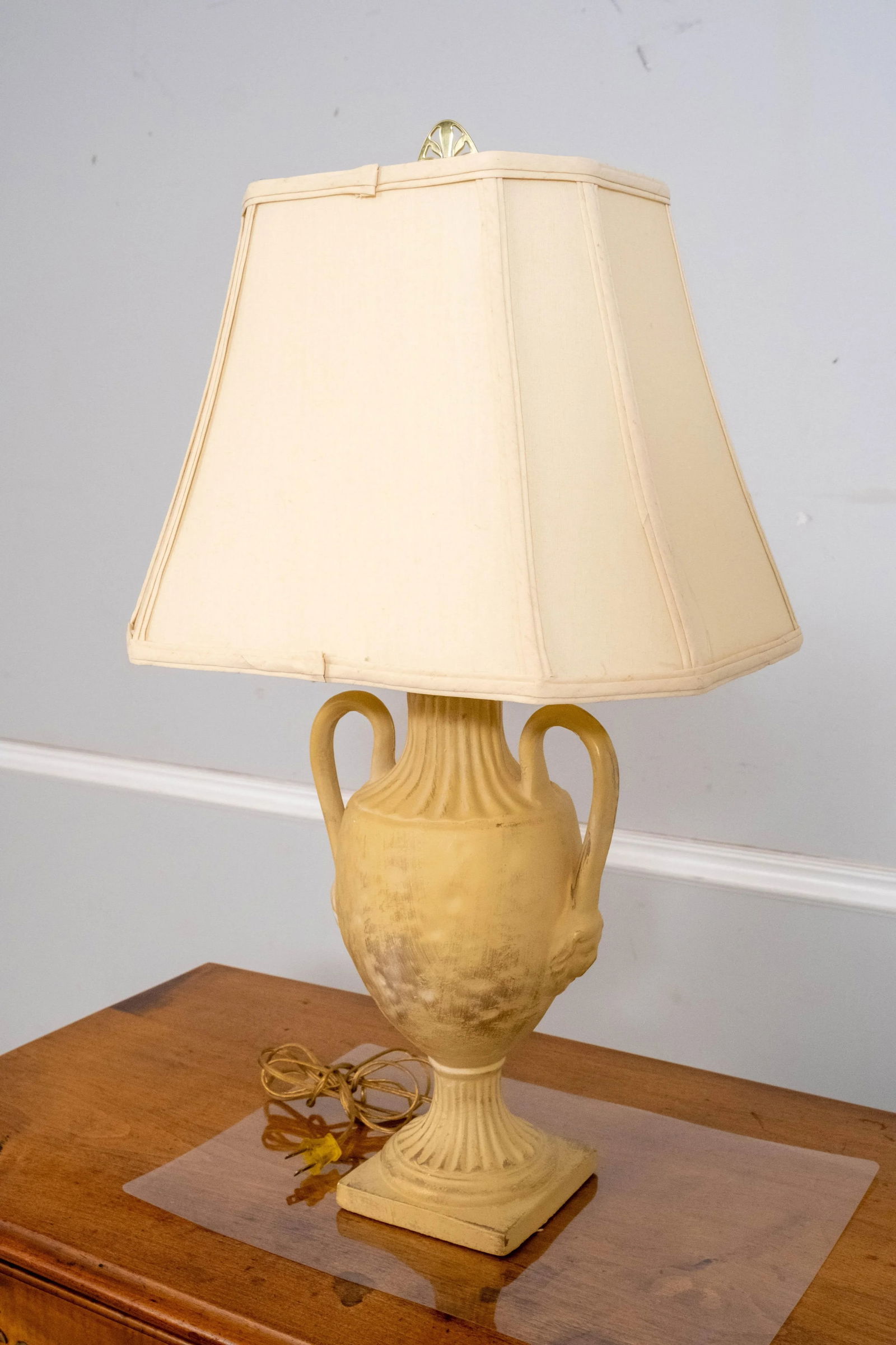 Neoclassical Ceramic Urn Table Lamp with Swing Handles - 2