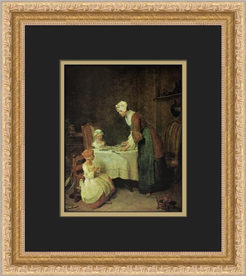 Jean-Baptiste-Simeon Chardin Grace Before A Meal Framed Art Print: Jean-Baptiste-Simeon Chardin Grace Before A Meal Framed Art Print This exquisite custom framed print features Jean-Baptiste-Simeon Chardin's renowned artwork "Grace Before A Meal." Measuring 14 in x 1