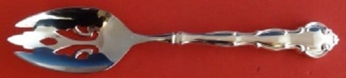 Scarborough by Wallace Sterling Silver Slotted Serving Spoon 8 3/8": Scarborough by Wallace Sterling Silver Slotted Serving Spoon 8 3/8" Discover the elegance of the Scarborough by Wallace Sterling Silver Serving Spoon. This exquisite slotted spoon features a hollow ha