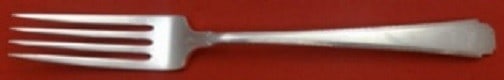 Wallace Rhythm Sterling Silver Dinner Fork 7 3/4 Inch Flatware: Wallace Rhythm Sterling Silver Dinner Fork 7 3/4 Inch Flatware This exquisite dinner fork from the Rhythm pattern by Wallace is crafted from high-quality sterling silver, measuring 7 3/4 inches. Datin