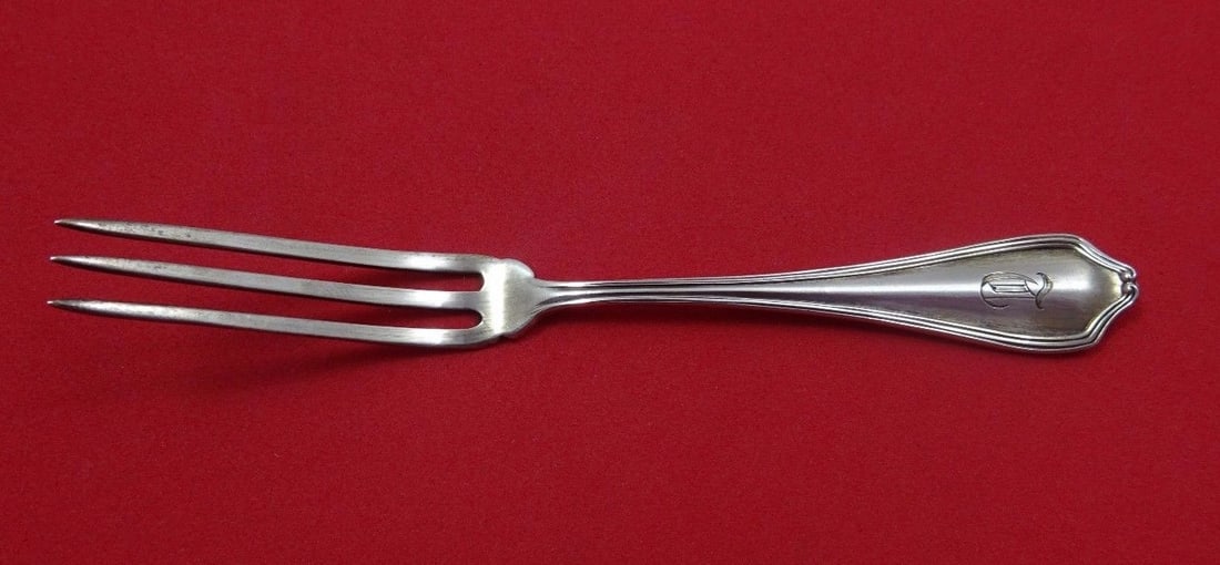 James E. Blake Co Sterling Silver Monogrammed Strawberry Fork 4.5": James E. Blake Co Sterling Silver Monogrammed Strawberry Fork 4.5" This exquisite 4 1/2" strawberry fork from James E. Blake Co. is crafted from high-quality sterling silver. The fork is elegantly mon