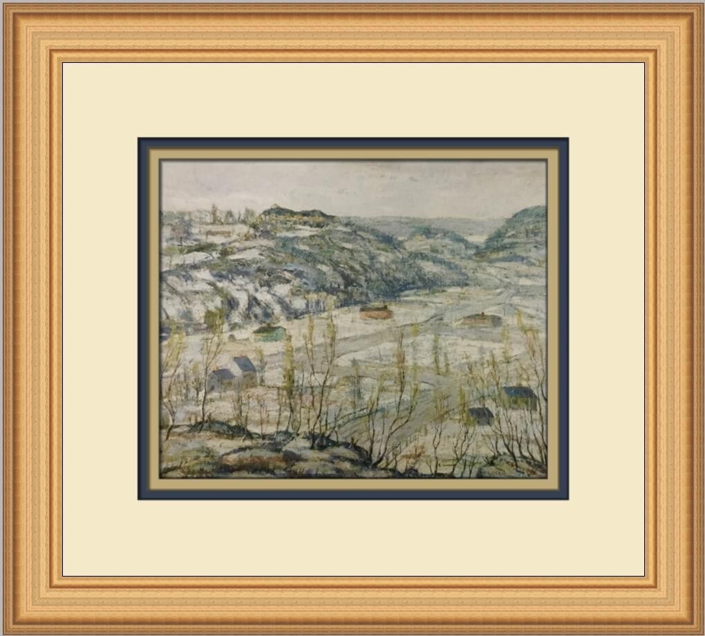 Ernest Lawson Upper New York City Custom Framed Print 2004: Ernest Lawson Upper New York City Custom Framed Print 2004 This striking custom framed print titled "Upper New York City" by artist Ernest Lawson captures the essence of the city through an expression