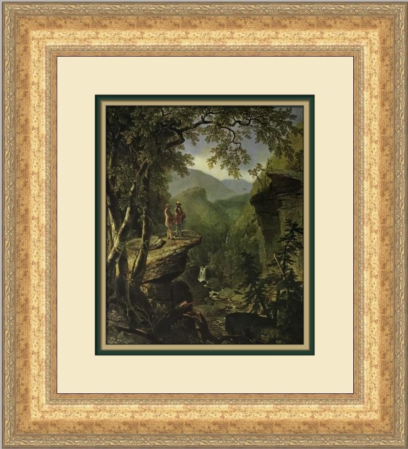 Asher B Durand Kindred Spirits Custom Framed Print 18 x 17 Antique Gold Frame: Asher B Durand Kindred Spirits Custom Framed Print 18 x 17 Antique Gold Frame This exquisite framed print titled "Kindred Spirits" by artist Asher B. Durand captures the essence of Expressionism and I
