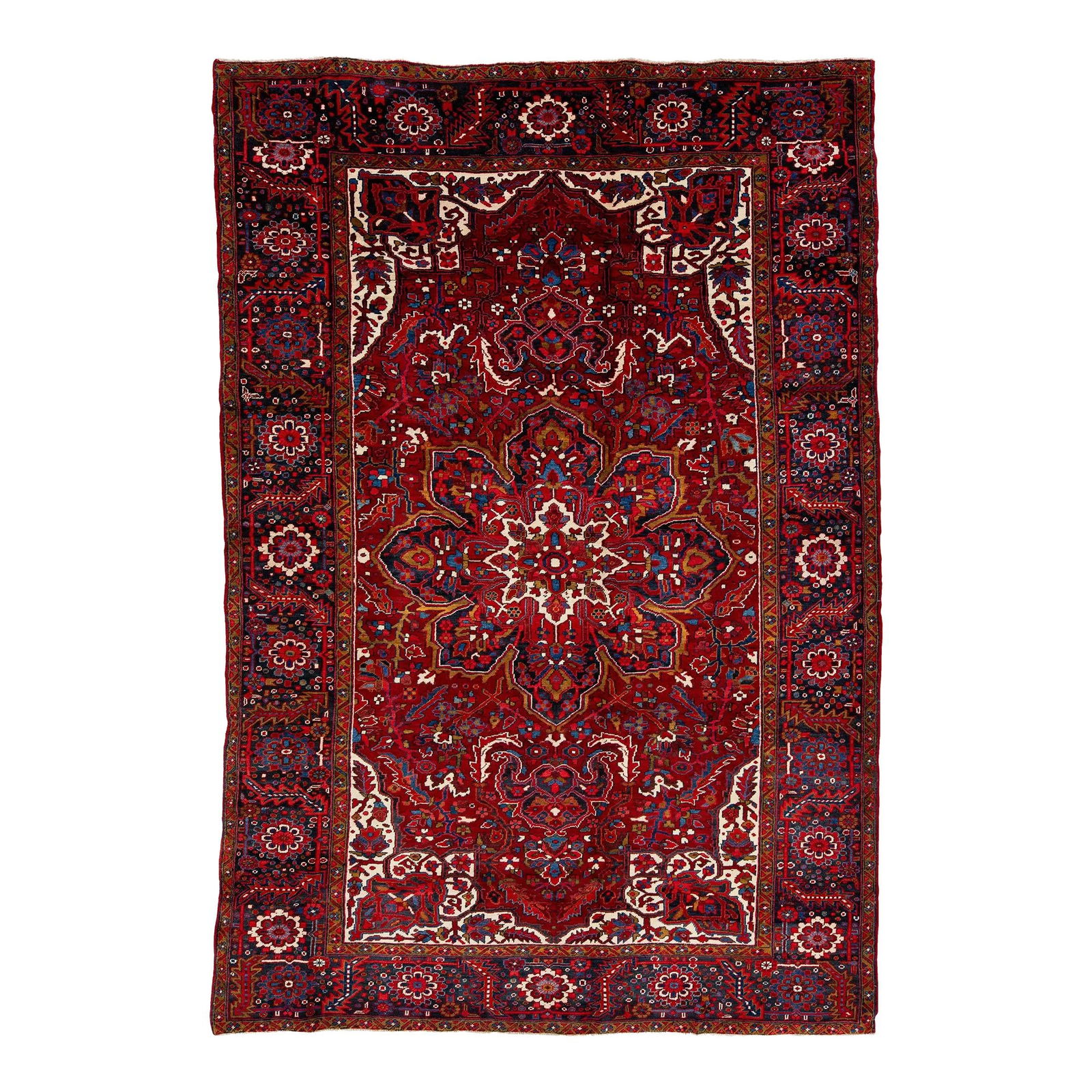 Handmade Red Medallion Floral Persian Wool Rug 7'11 x 11'7 (1 of 7)