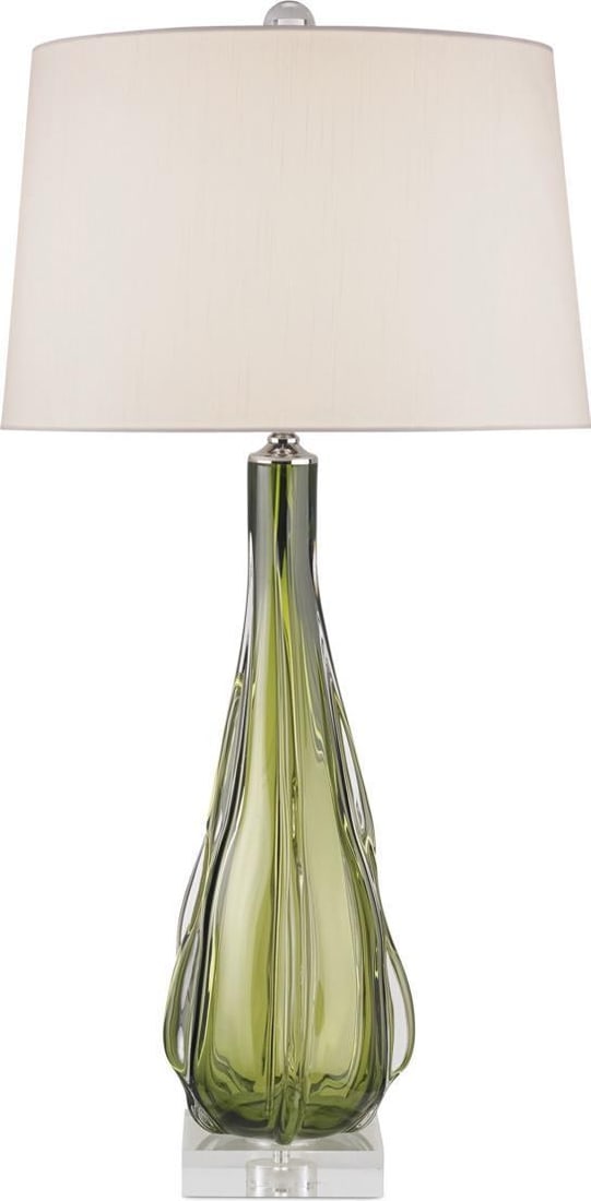Currey Modern Zephyr Table Lamp Clear Acrylic Metal 34H: Currey Modern Zephyr Table Lamp Clear Acrylic Metal 34H Elevate your space with the Modern Zephyr Glass Lamp, a stunning piece that combines contemporary style with functionality. This elegant ivory t