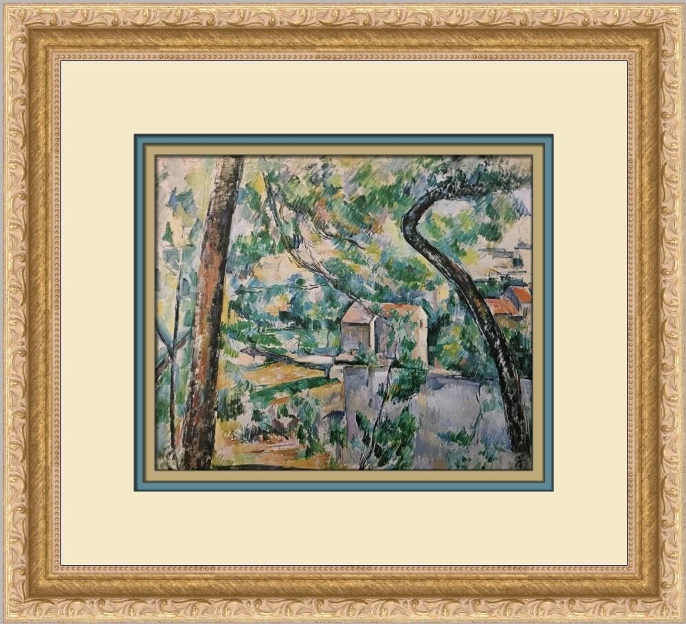 Paul Cezanne The Twisted Tree Custom Framed Art Print 12x14: Paul Cezanne The Twisted Tree Custom Framed Art Print 12x14 This exquisite custom framed print features Paul Cezanne's iconic artwork, "The Twisted Tree," showcasing the artist's masterful Impressioni