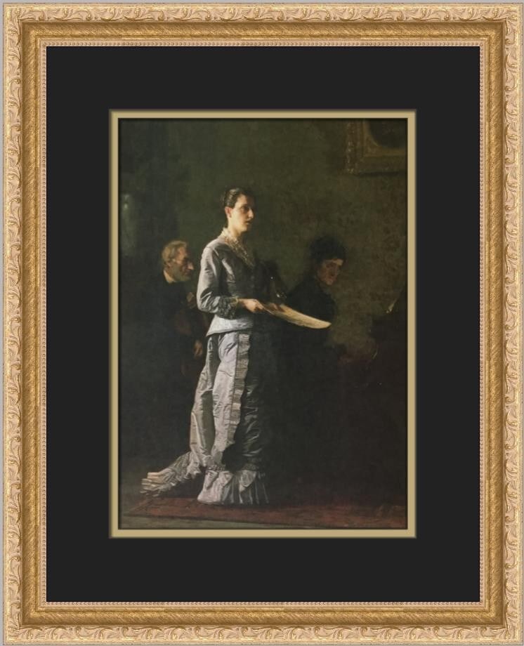 Thomas Eakins The Pathetic Song Custom Framed Art Print: Thomas Eakins The Pathetic Song Custom Framed Art Print This custom framed print features the artwork "The Pathetic Song" by renowned artist Thomas Eakins, embodying a blend of Expressionism, Impressi