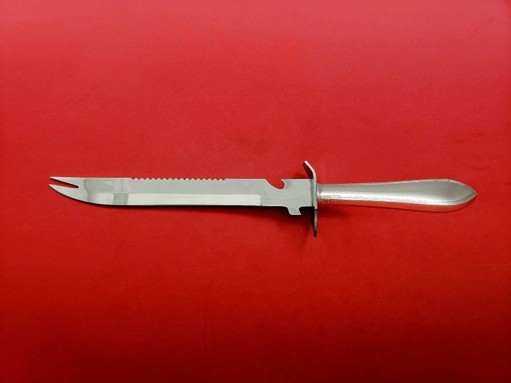 Tiffany & Co Reeded Edge Sterling Silver Ham Slice Knife 11 1/2" Custom: Tiffany & Co Reeded Edge Sterling Silver Ham Slice Knife 11 1/2" Custom This exquisite ham slice from Tiffany & Co. features a reeded edge design and is crafted from high-quality sterling silver. With