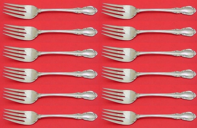 Towle Legato Sterling Silver Salad Fork Set 12 Pieces 6.5 Inches (1 of 3)