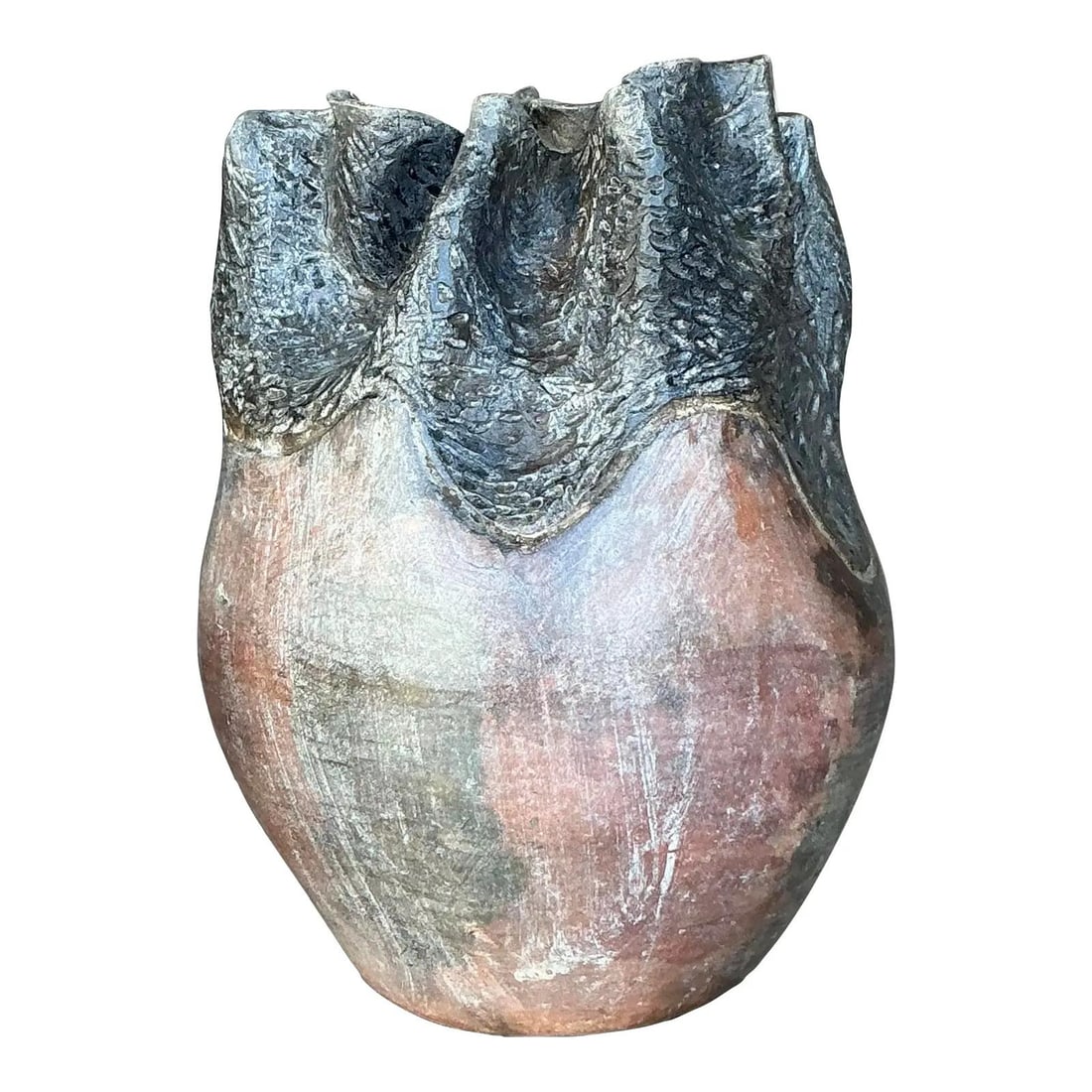 Vintage Boho Studio Pottery Vase 9.75 Inches Unique Art Piece: Vintage Boho Studio Pottery Vase 9.75 Inches Unique Art Piece Explore the exquisite craftsmanship of this vintage bohemian studio pottery vase. This unique piece features an organic, sculptural form e