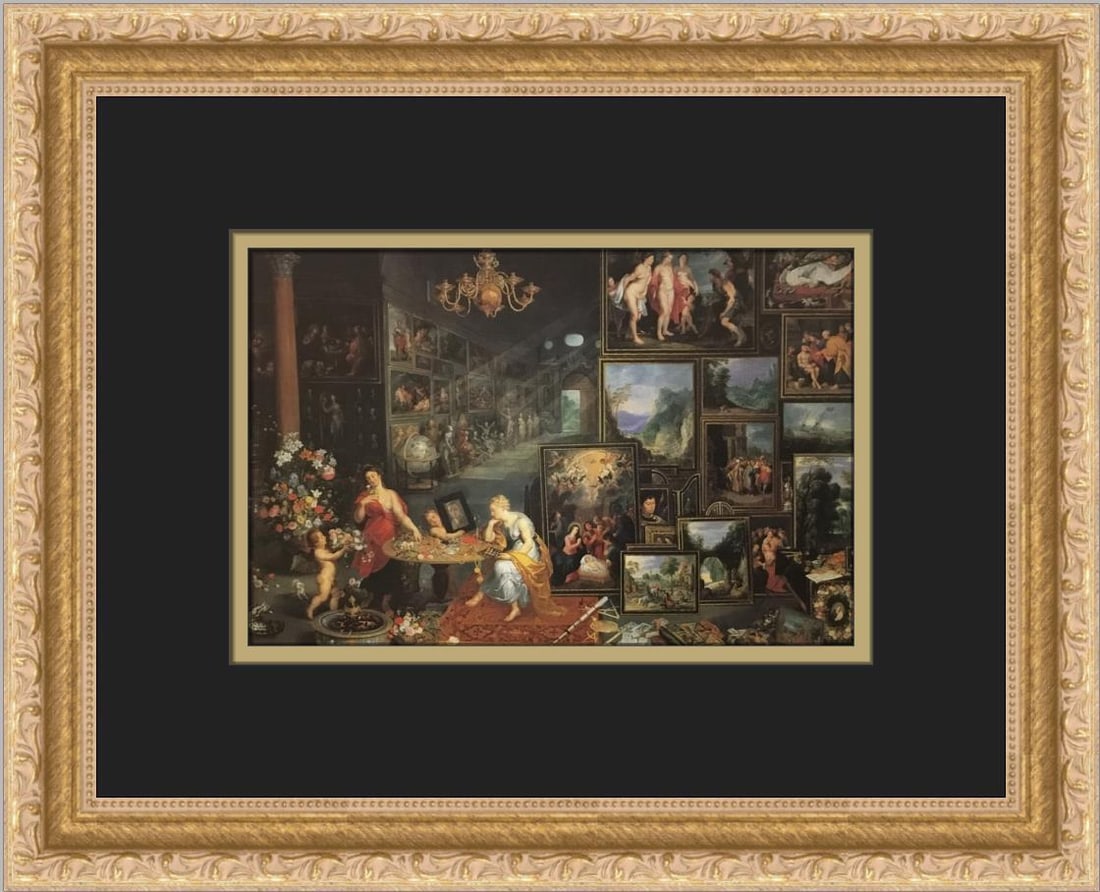 Jan Brueghel Sight Custom Framed Nudes Print Realism Art: Jan Brueghel Sight Custom Framed Nudes Print Realism Art This custom framed print titled "Sight" by Jan Brueghel showcases the artist's mastery in realism. This open edition offset lithograph features
