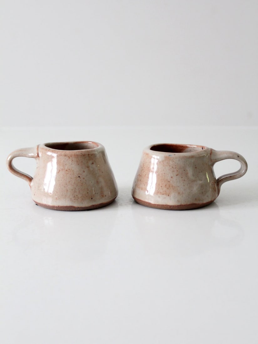Handcrafted Vintage Studio Pottery Mug Set Unique Glazes (1 of 13)