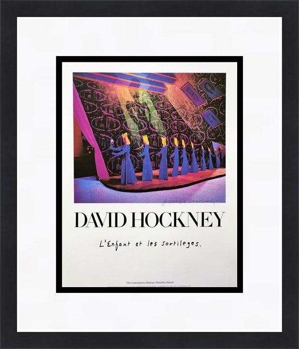 David Hockney The Little Princess Coming Out Custom Framed Lithograph Print: David Hockney The Little Princess Coming Out Custom Framed Lithograph Print This custom framed print by renowned artist David Hockney features the artwork "The Little Princess Coming Out." The piece s