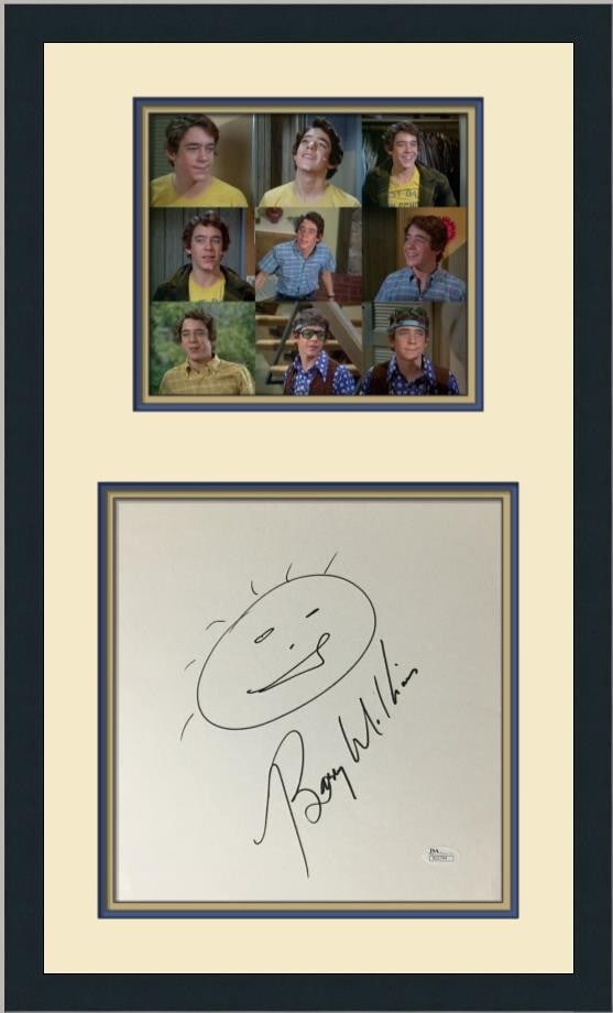 Barry Williams Greg Brady Signed Self-Portrait Art Custom Frame JSA COA: Barry Williams Greg Brady Signed Self-Portrait Art Custom Frame JSA COA This exquisite piece features a self-portrait art signed by Barry Williams, known for his role as Greg Brady on "The Brady Bunch