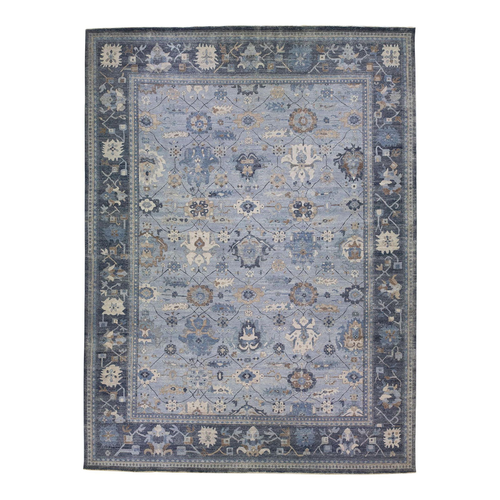 Artisan Persian Mahal Handmade Gray Wool Rug 14'11 x 19'6: Artisan Persian Mahal Handmade Gray Wool Rug 14'11 x 19'6 Transform your space with this exquisite Persian Style Mahal Handmade Gray Oversize Wool Rug from Artisan line. This unique piece reimagines t