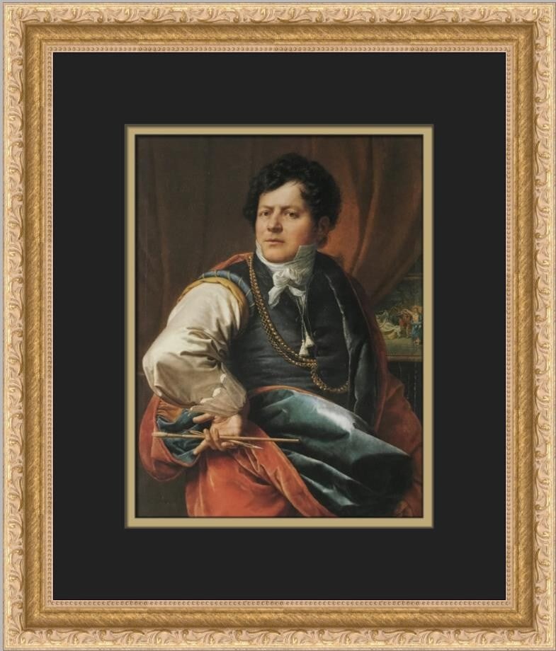 Jean-Baptise Wicar Self-Portrait in Spanish Costume Framed Art Print: Jean-Baptise Wicar Self-Portrait in Spanish Costume Framed Art Print This stunning custom framed print features Jean-Baptiste Wicar's captivating self-portrait in a Spanish costume. Measuring 15 in x