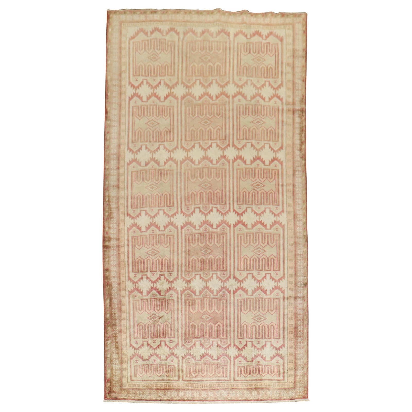 Mid-20th Century Khotan Style East Turkestan Wool Samarkand Rug: Mid-20th Century Khotan Style East Turkestan Wool Samarkand Rug This exquisite East Turkestan Samarkand rug features a captivating Khotan style, handcrafted from high-quality wool. Measuring 58 inches