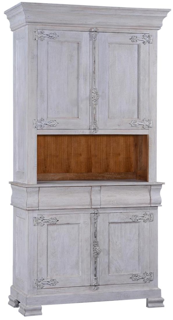 Elegant Pickled White French Country Side Cabinet with Cremone Hardware: Elegant Pickled White French Country Side Cabinet with Cremone Hardware Elevate your home decor with this stunning pickled white side cabinet, featuring exquisite cremone hardware. Crafted in a charmi