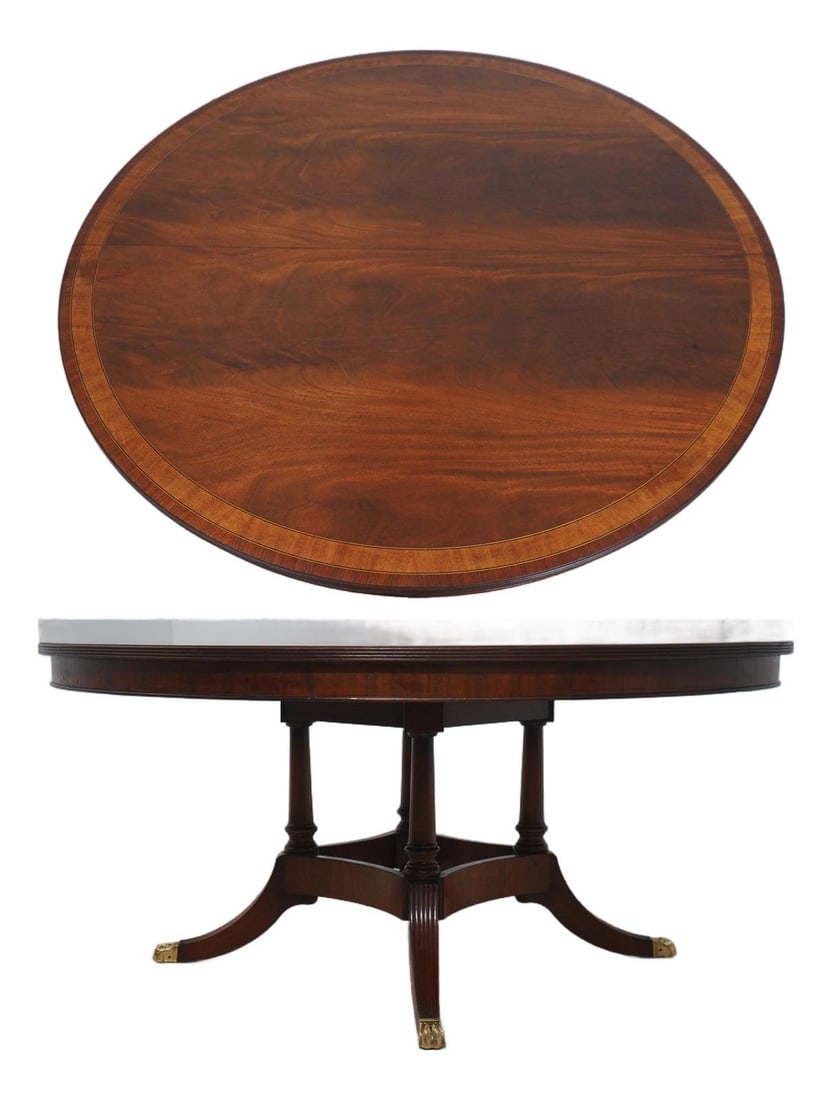 Wayne Pratt Mahogany Dining Table with Satinwood Inlays and Two Extension Leaves (1 of 10)