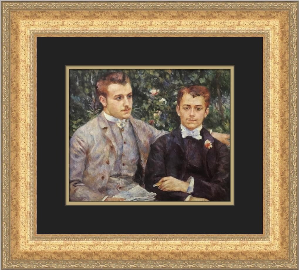 Renoir Portrait of Charles and Georges Durand Custom Framed Print 1984: Renoir Portrait of Charles and Georges Durand Custom Framed Print 1984 This custom framed print features Pierre-Auguste Renoir's renowned artwork, "Portrait of Charles and Georges Durand-Ruel." Measur