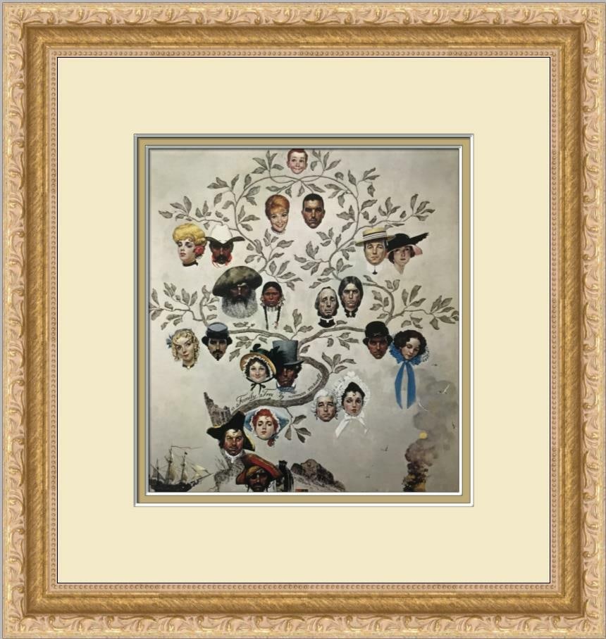 Norman Rockwell Abstract and Concrete Custom Framed Print 14 x 16: Norman Rockwell Abstract and Concrete Custom Framed Print 14 x 16 This stunning print titled "Abstract and Concrete" by renowned artist Norman Rockwell captures the essence of Americana figurative art