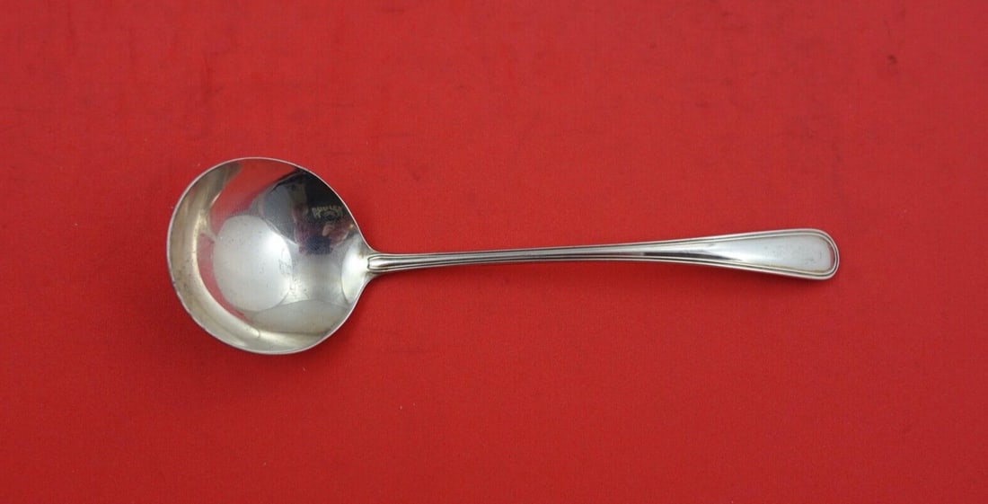 Birks Saxon Sterling Silver Sauce Ladle 5 3/4 Inch: Birks Saxon Sterling Silver Sauce Ladle 5 3/4 Inch This exquisite Saxon sauce ladle by Birks is crafted from high-quality sterling silver, measuring 5 3/4" in length. The ladle showcases the elegant S