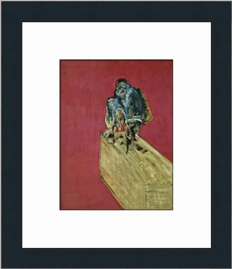 Francis Bacon Study of a Chimpanzee Custom Framed Print Surrealism: Francis Bacon Study of a Chimpanzee Custom Framed Print Surrealism This stunning custom framed print titled 'Study of a Chimpanzee' by renowned artist Francis Bacon showcases surrealism at its finest.